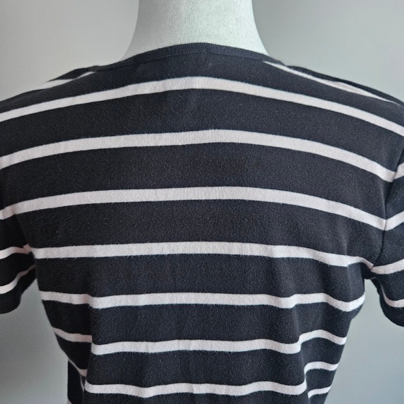 Ralph Lauren Crew Neck Black Striped‎ Top Classic Timeless Cotton T-Shirt Size M - Picture 6 of 14
